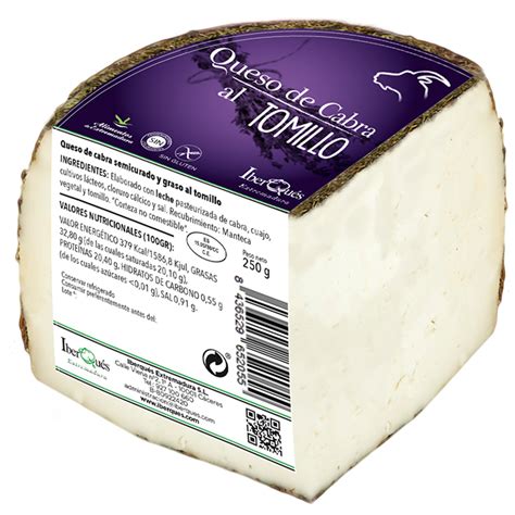 Queso De Cabra Semicurado Con Tomillo En Cuartos Iberqu S Extremadura