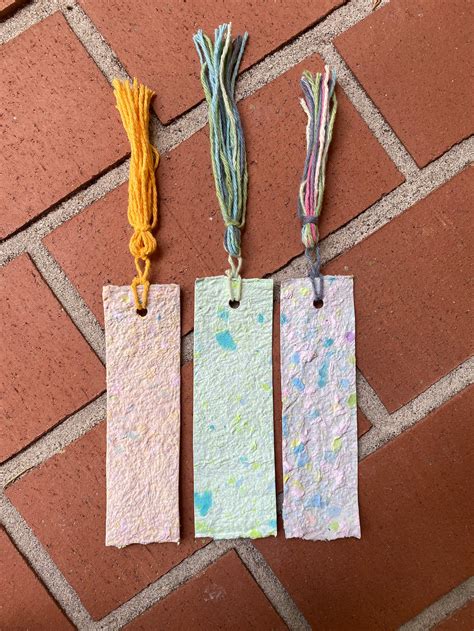 Handmade Recycled Paper Bookmarks Etsy