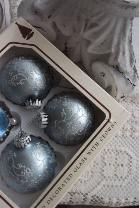 Vintage Blue Christmas Ornaments Glass Tree Ornaments Blue Etsy Blue Christmas Ornaments