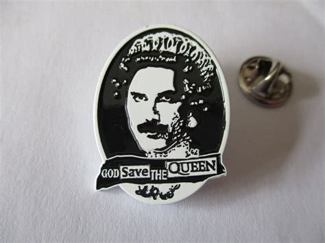 Sex Pistols God Save The Queen Freddie Mercury Punk Metal Badge Bandw Savage Amusement