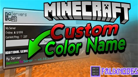 Custom Color Name MCPE Server Motd Color Server Name Minecraft