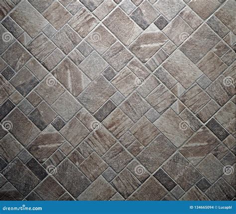 Rustic Stone Floor With Different Size And Shapes Tiles. Top View Stock Photography ...