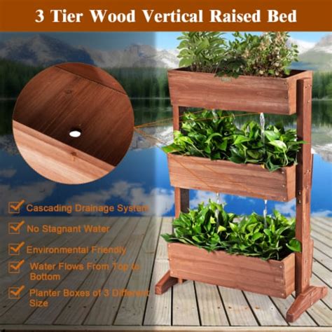 3 Tier Raised Garden Bed Vertical Freestanding Elevated Planter Patio