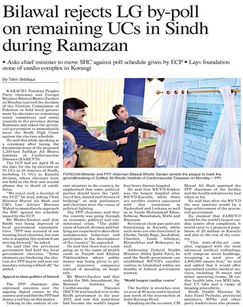 Dawn Epaper Mar Bilawal Rejects Lg By Poll On Remaining