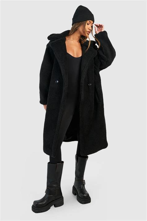 Womens Oversized Teddy Faux Fur Coat Boohoo Uk