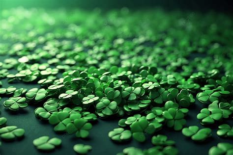 Green Clover Leaves On A Dark Background St Patricks Day Background St Patricks Day Green