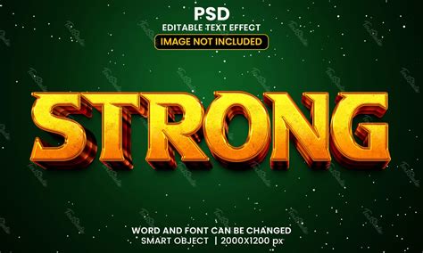 Strong 3d Text Effect Photoshop Premium Psd File