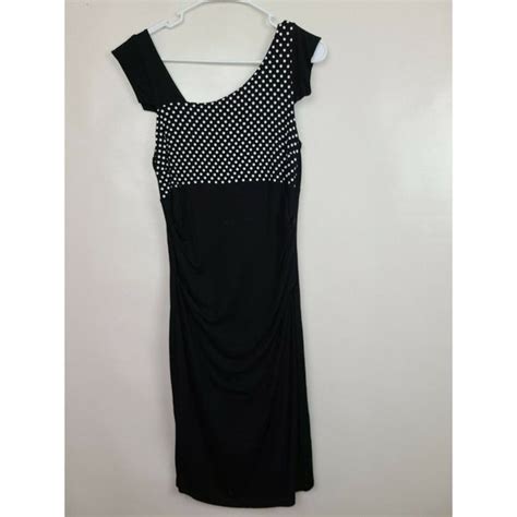 Tango Mango Dresses Tango Mango Black White Polka Dot Ruched Short