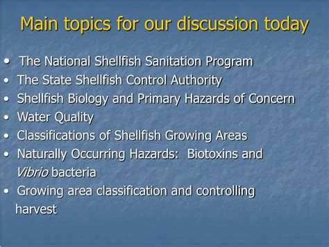 PPT Basic Concepts Of The National Shellfish Sanitation Program NSSP