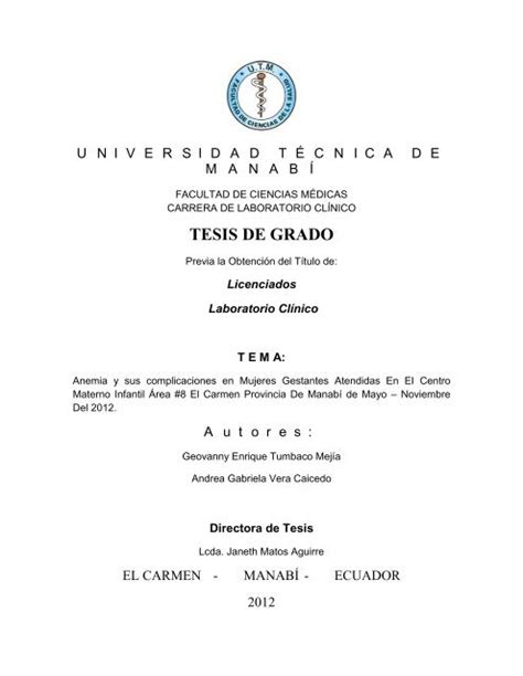 Tesis De Grado Repositorio Utm Universidad T Cnica De Manab