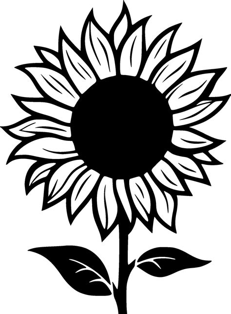 Sunflower Minimalist And Simple Silhouette Vector Illustration