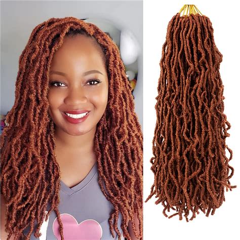 Buy 18 Inch Ginger Faux Locs Crochet Hair8 Packs 350 Soft Locs Crochet Hair Extensible Curly