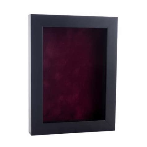 Classic Black Shadow Box Frame With Acrylic Front Dark Red Suede Backing 30 Sizes 8x10 8x10