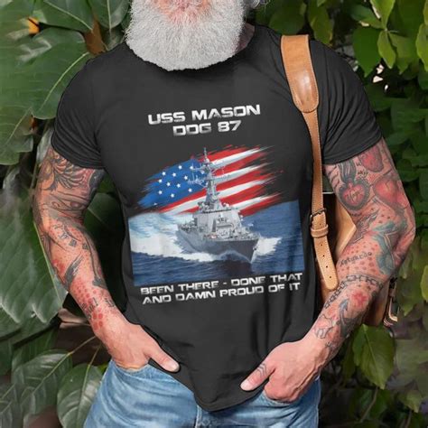 Uss Mason Ddg 87 Destroyer Ship Usa Flag Veteran Xmas T Shirt Seseable