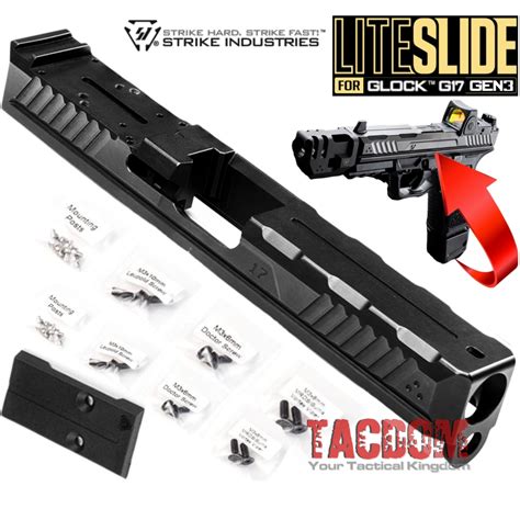 Strike Industries Lite Slide For Glock 17 Gen 3 And P80 Pf940v2 Multiple Optic Mounting Points