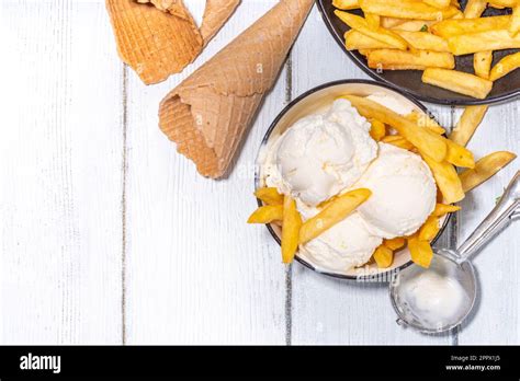 Trendy French Fries Ice Cream Vanilla Icecream With Original French