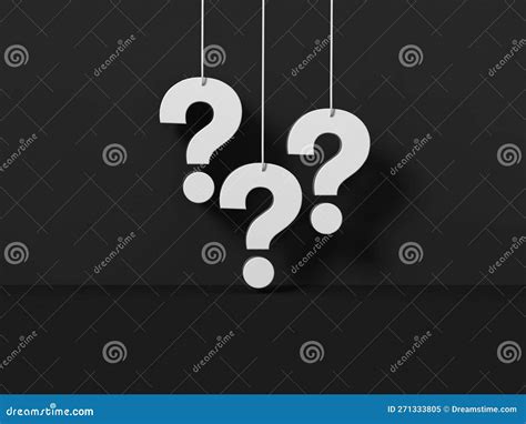 Three Question Marks In Panoramic Yellow Studio Background Royalty Free