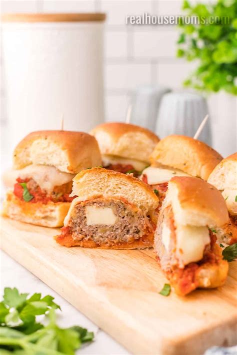 Mozzarella Stuffed Meatball Sliders ⋆ Real Housemoms