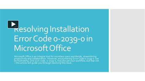 Ppt Resolving Installation Error Code In Microsoft Office