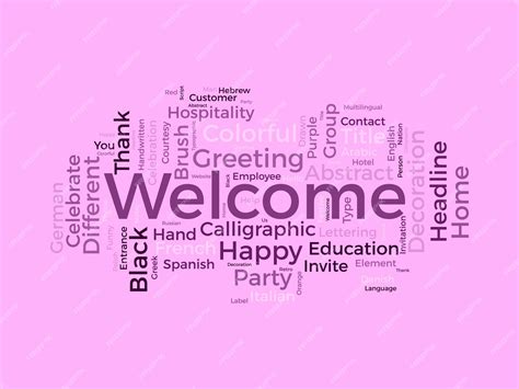 Premium Vector Welcome Wordcloud Template Greeting Concept Vector
