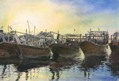 Dhows Prints Kuwait Alan Reed Art Paintings Of Dhows