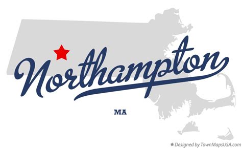 Map of Northampton, MA, Massachusetts