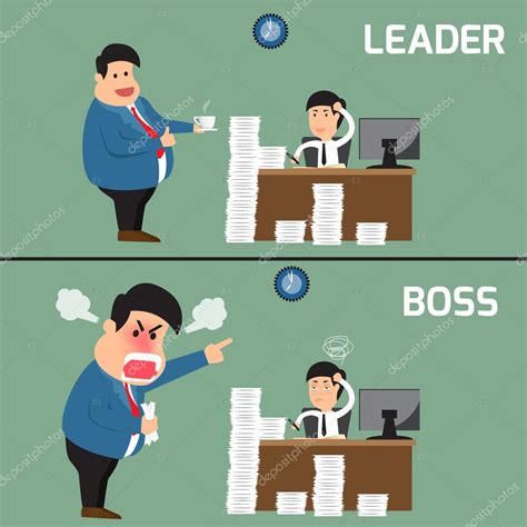 Difference Between Boss And Leader Boss Help Employee For Worki