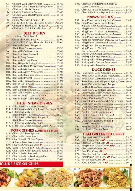 Menu At Canton House Restaurant Preesall