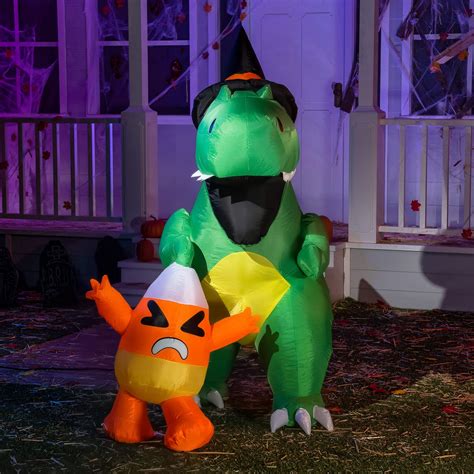 6ft Inflatable Dinosaur Catching Candy Corn Joiedomi