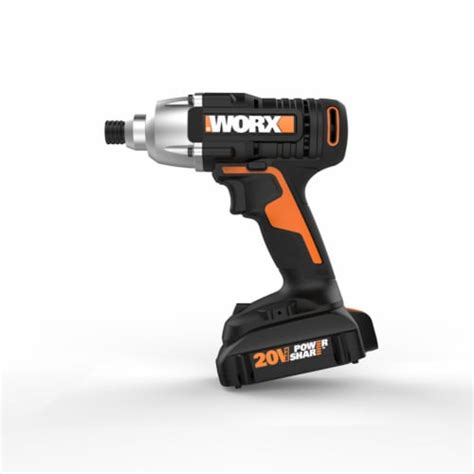 Worx 20 Volt 1 4 In Cordless Brushed Impact Driver Kit Battery