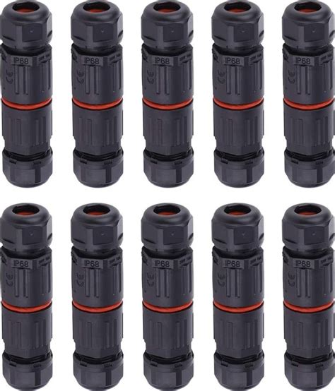 Walfront 10pcs Waterproof Electrical Cable Connector Ip68 3 Pin