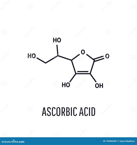 Molécula De Ascorbato De ácido Ascórbico De Vitamina C Ilustración