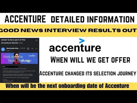 Accenture Interview Update Good New Interview Results Out Onbording