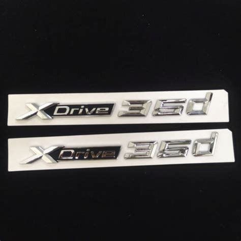 Pcs Chrome Xdrive D Plastic Emblem Badge Sticker Decal D Engine