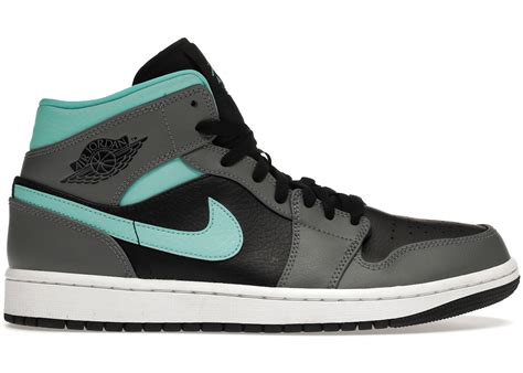 Jordan 1 Mid Grey Aqua Mens 554724 063 Us