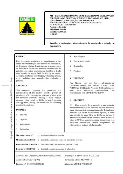 PDF Petróleo e derivados determinação da densidade método ipr