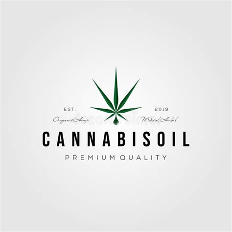 Cannabis Oil Vintage Retro Logo Vector Icon Design Illustration Stock