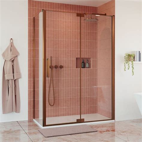 Crosswater Optix 10 Pivot Shower Door With Inline Panel And Optional Sid