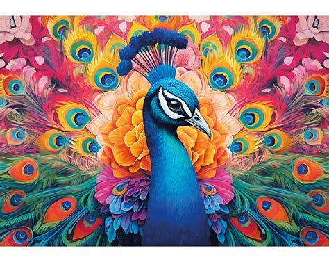 Solve Peacock Mural Jigsaw Puzzle Online With 252 Pieces