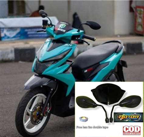 Paket Variasi Visor Plus Spion X Universal Pnp Honda Beat New Esp Beat