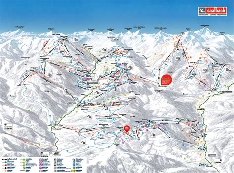 Pistekaart Leogang Wintersport Dorp Met 270km Piste In Oostenrijk