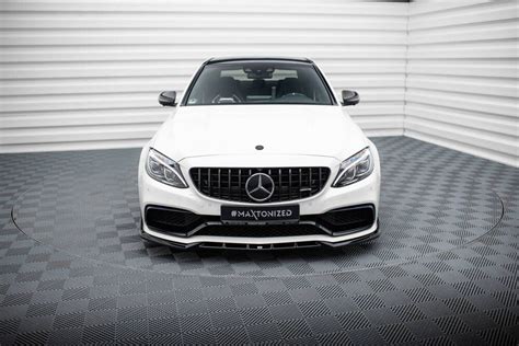 Front Lippe Front Splitter Frontansatz V 2 für Mercedes C63 AMG