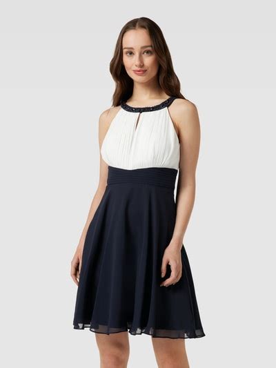 Jake S Cocktail Cocktailkleid Mit Ziersteinbesatz Marine Melange