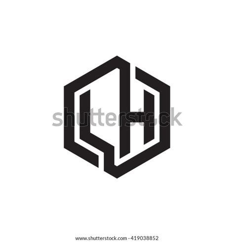 Lh Initial Letters Looping Linked Hexagon Stock Vector Royalty Free