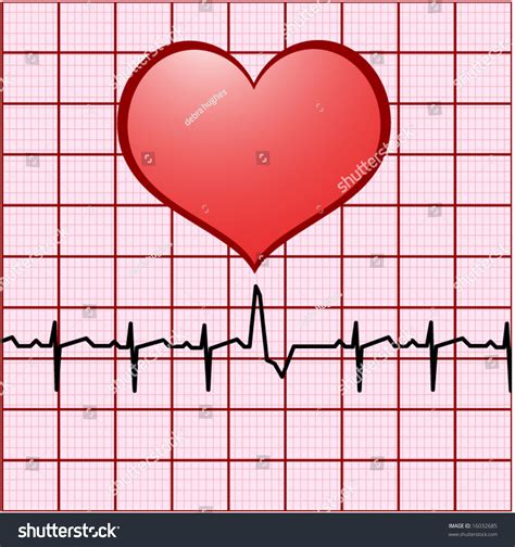 Heart Ekg Stock Vector Illustration 16032685 Shutterstock