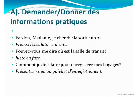 Demander Et Donner Des Informations Fran Ais Fle Powerpoints