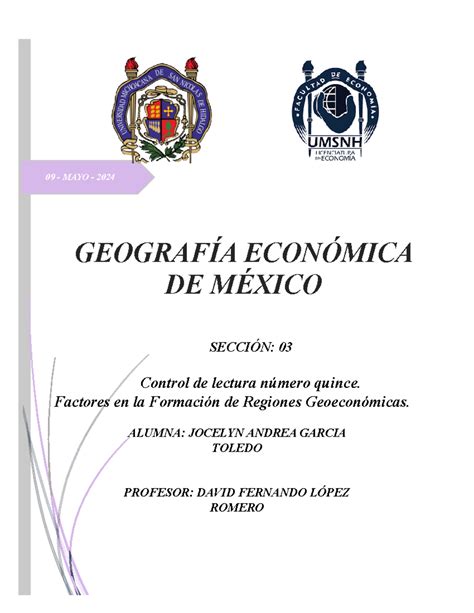 Factores En La Formaci N De Regiones Geoecon Micas Mayo