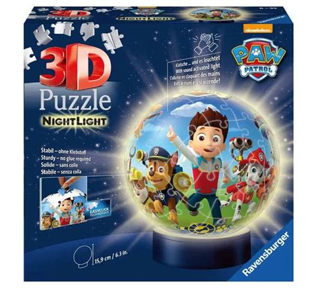 Ravensburger 3D Puzzle 11842 Nachtlicht Puzzle Ball Paw Patrol für 10