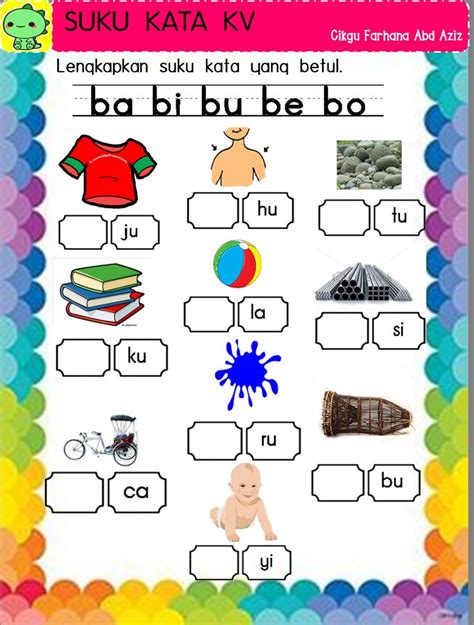 Carta Suku Kata Kv Math Activities Preschool Preschool Learning Porn