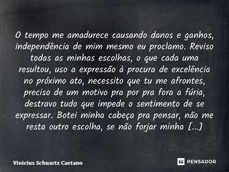 O Tempo Me Amadurece Causando Danos E Vinicius Schuartz Caetano